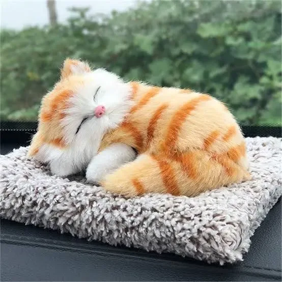 Sleeping Furry Plush Cat Decoration for custom gift box in Karachi